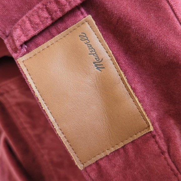 Madewell Plus Size 36 10" High-Rise Skinny Jeans Maroon Stretch Velvet Edition - Picture 15 of 16